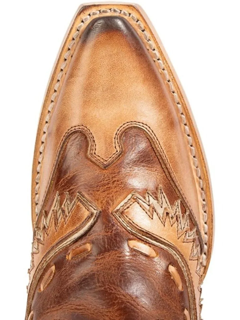 Women's Brown Swallow Floral Embroidered  Chunky Low Heels Western Cowboy Knee